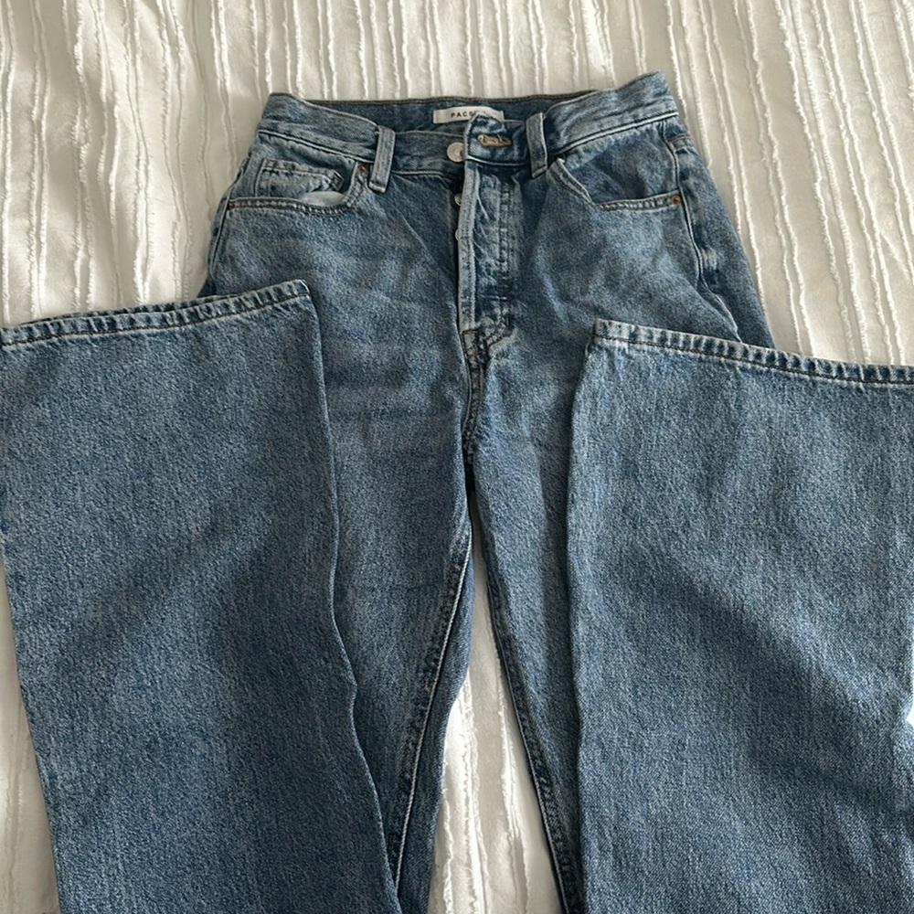 PACSUN HIGH RUSE BOOTCUT BLUE JEANS SIZE 26 WOMENS